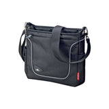 Rixen-Kaul Allegra 4L fashion bar bag with Klickfix handlebar adapter and shoulder strap, mounted on a bicycle handlebar.