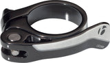 Bontrager carbon-friendly quick-release seatpost clamp in black, 36.4mm diameter, for bicycle seatpost adjustment.