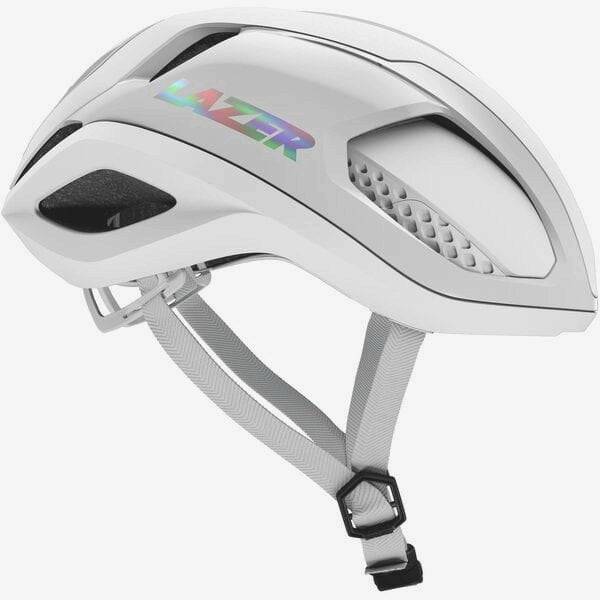 Lazer Vento KinetiCore aerodynamic cycling helmet with advanced ventilation and ScrollSys fit system, shown from side view.