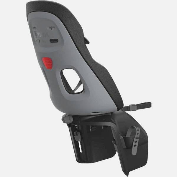 Thule Yepp Nexxt 2 Maxi rack mount child bike seat, shown installed on bike, designed for safe and comfortable riding for kids