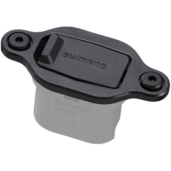 Shimano STEPS EW-CP100 satellite charging port with 550mm cable for e-bike systems, showing the compact component and connectors.