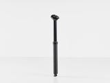 Bontrager Line 31.6mm dropper seat post for mountain bikes, showing the sleek black component and smooth hydraulic action.