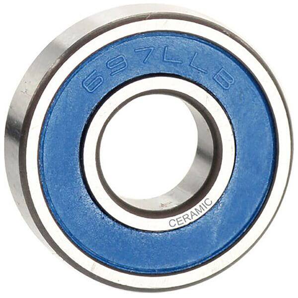 M Part ceramic bearing 697 LLB for bicycle hubs, showing the durable 7x17x5 component in close-up detail