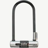 Kryptonite Kryptolok Combo U-Lock with FlexFrame Bracket for bike security, featuring durable steel construction and key lock mechanism.