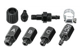 Topeak Rebuild Kit for DX Heads black, pump repair and inflation replacement accessories shown in the image.