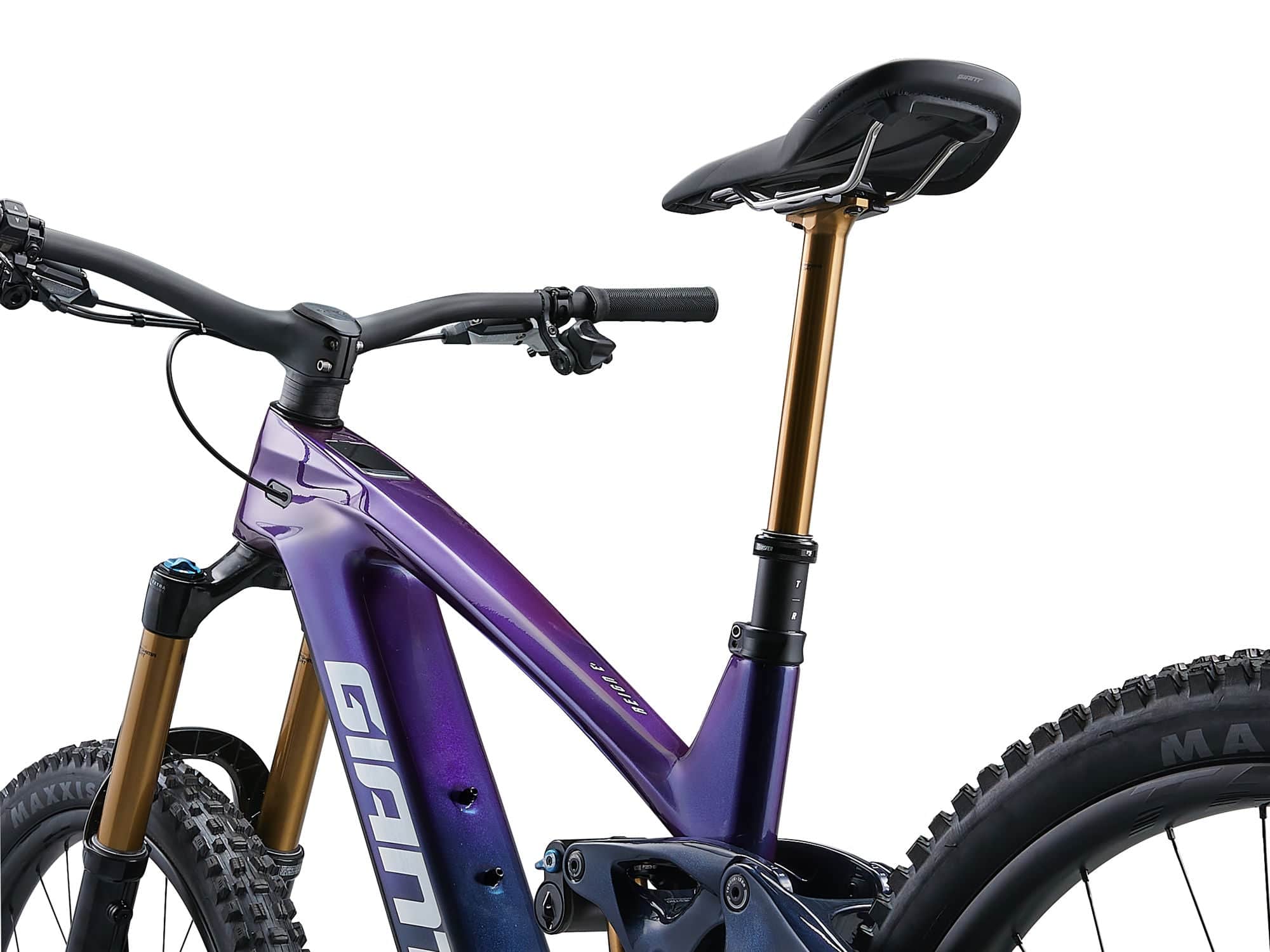 Giant Reign Advanced E+ 0 2026 electric mountain bike with SyncDrive Pro 3 motor and Maestro suspension, view from side angle.