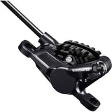 Shimano BR-RS785 hydraulic disc brake calipers for road bike front and rear, post mount, mounted on a bicycle.