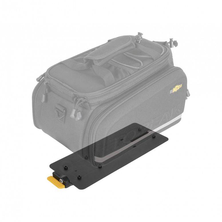 Topeak MTX Trunklock in black securing MTX 2.0 Trunkbag with spare key, bike accessories for added security.