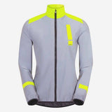 HUMP Women's Ultra Reflect waterproof cycling jacket, lightweight and breathable, shown in reflective material on a model.