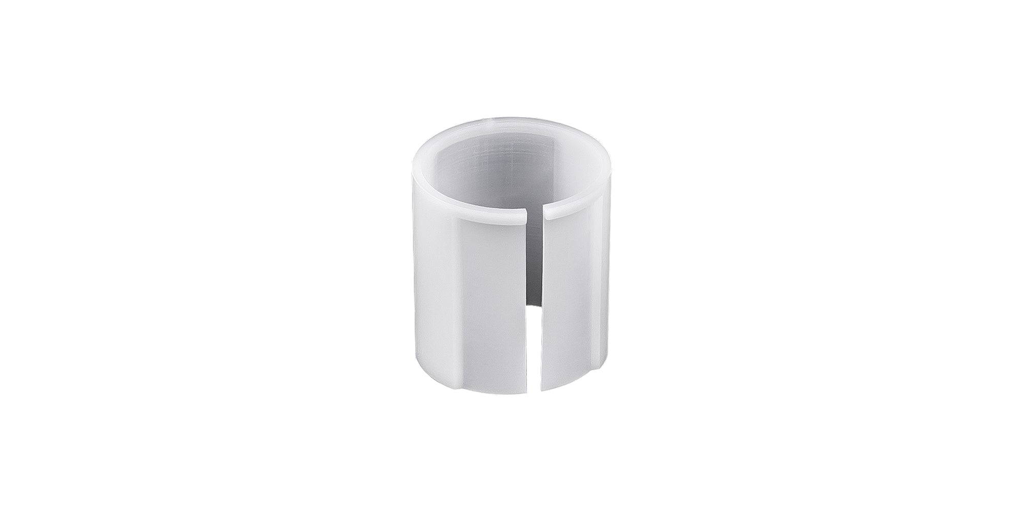 Bontrager Drop Line 10mm seatpost travel reducer for 30mm x 25.07mm bike seatposts in white, component part for bike adjustments.