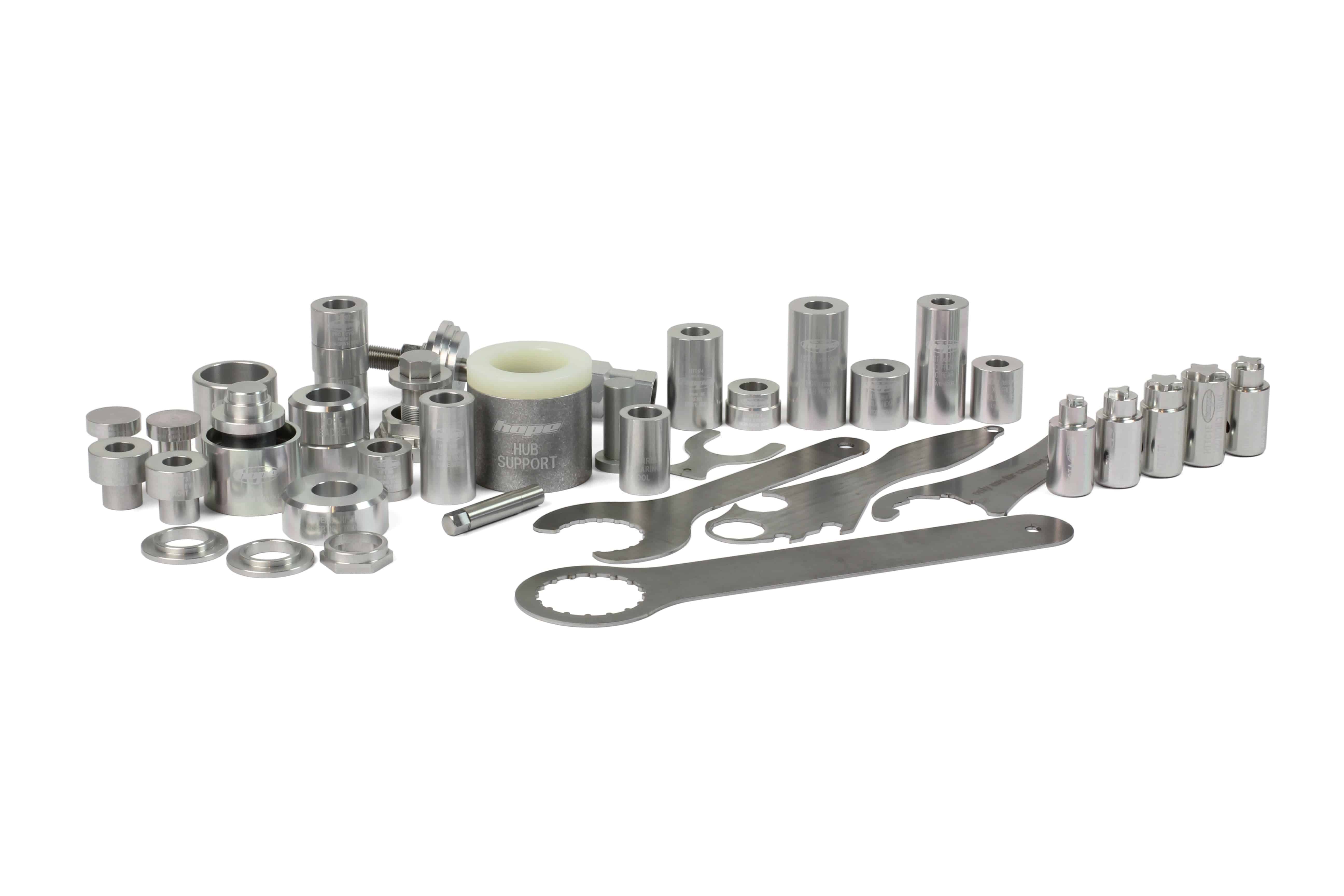 Hope Complete Workshop Tool Kit with various repair and bike maintenance tools arranged in a sturdy case.