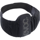 EVOC Trail Belt 08L outdoor pannier bag with adjustable strap for carrying essentials, shown in black with compact design.