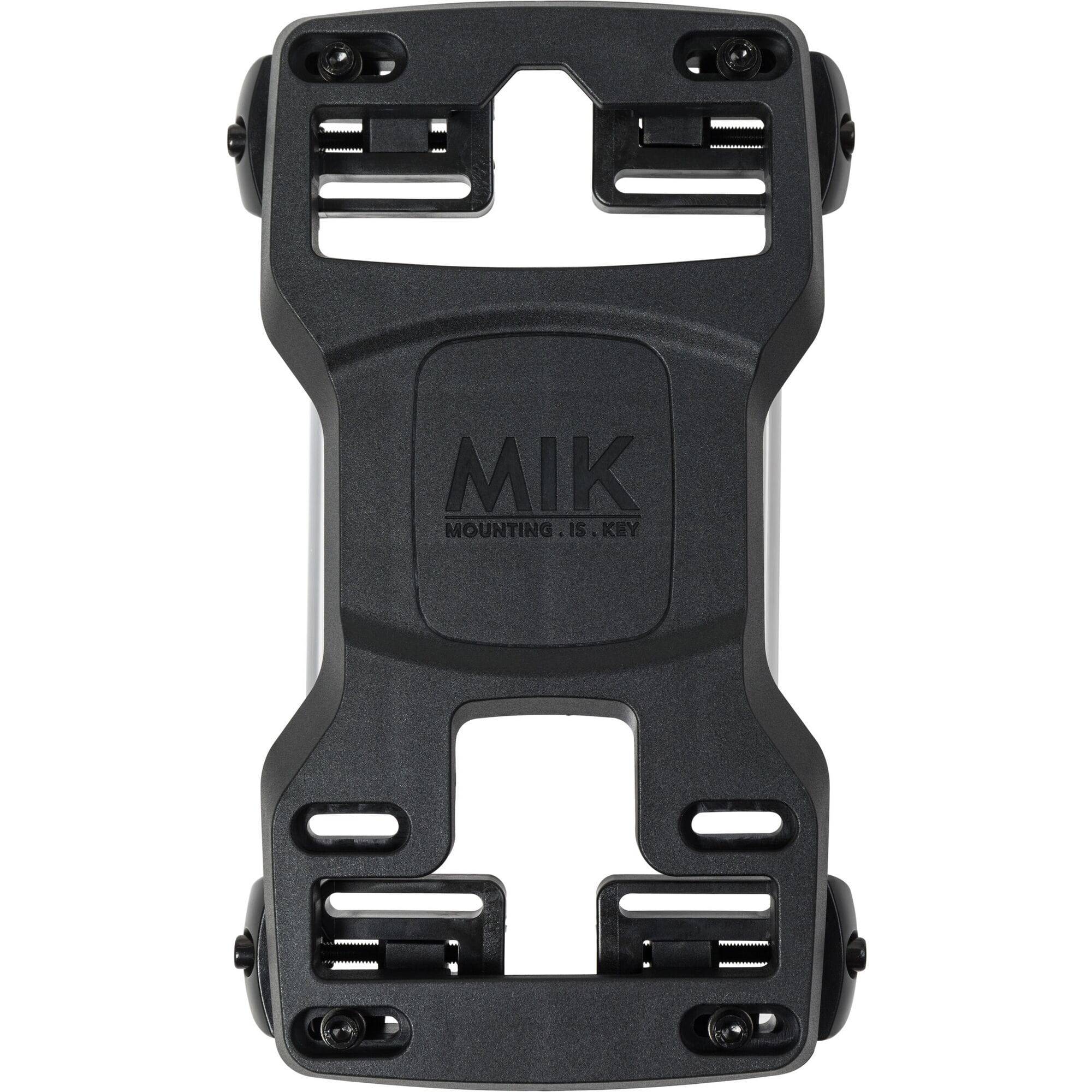 Black Basil MIK carrier plate for bike luggage carriers, 100-170mm width, bike accessories for mounting and support.