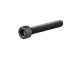 Black Bontrager Blendr adjustable threadless stem bolt M6 x 40mm for bike components, shown installed on a bike handlebar.