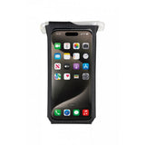 Topeak waterproof phone drybag with QuickClick® mount, designed for smartphones up to 6.9 inches, durable and water-resistant accessory.