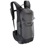 EVOC FR Lite Race Protector Backpack with LITESHIELD shock absorption and ventilation, shown from the side with straps and padding