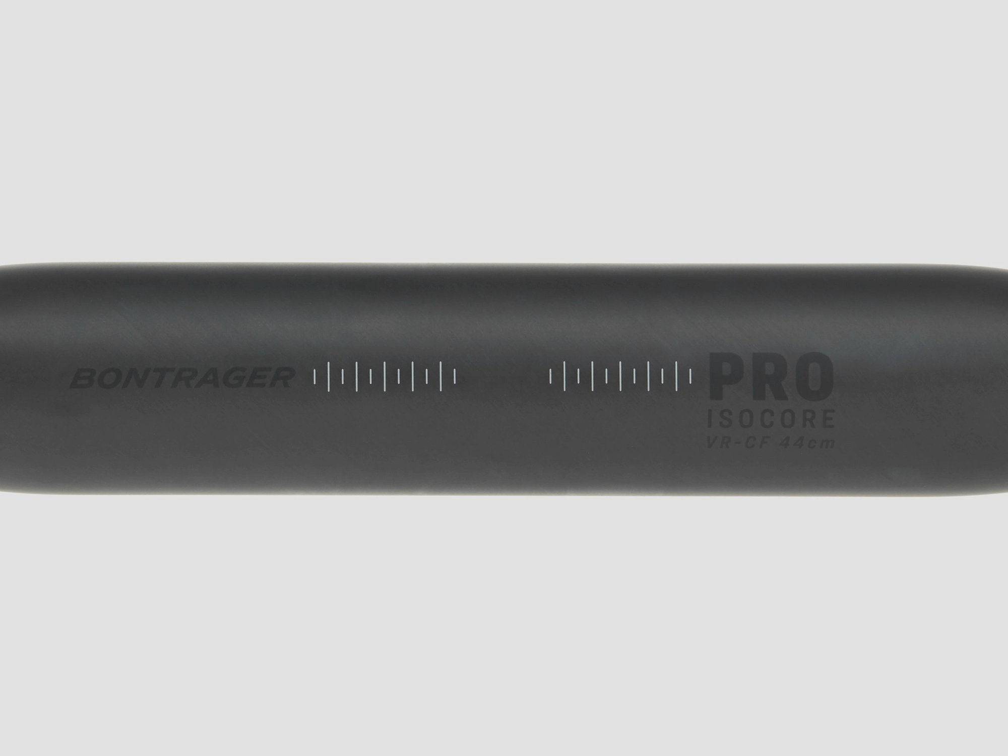Bontrager Pro Isocore VR-CF Carbon Road Handlebar with IsoCore vibration reduction system, showing ergonomic design and sleek carbon finish.