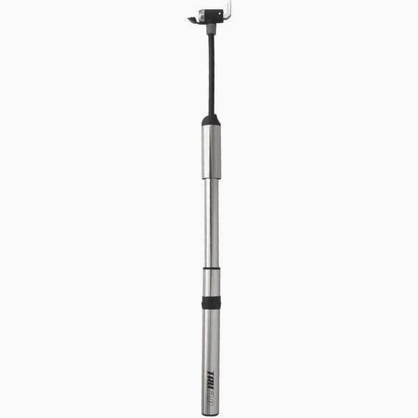 Truflo Air Flow High Pressure CNC Mini Pump with Flexi Head for Presta and Schrader valves, compact and durable bike pump accessory.
