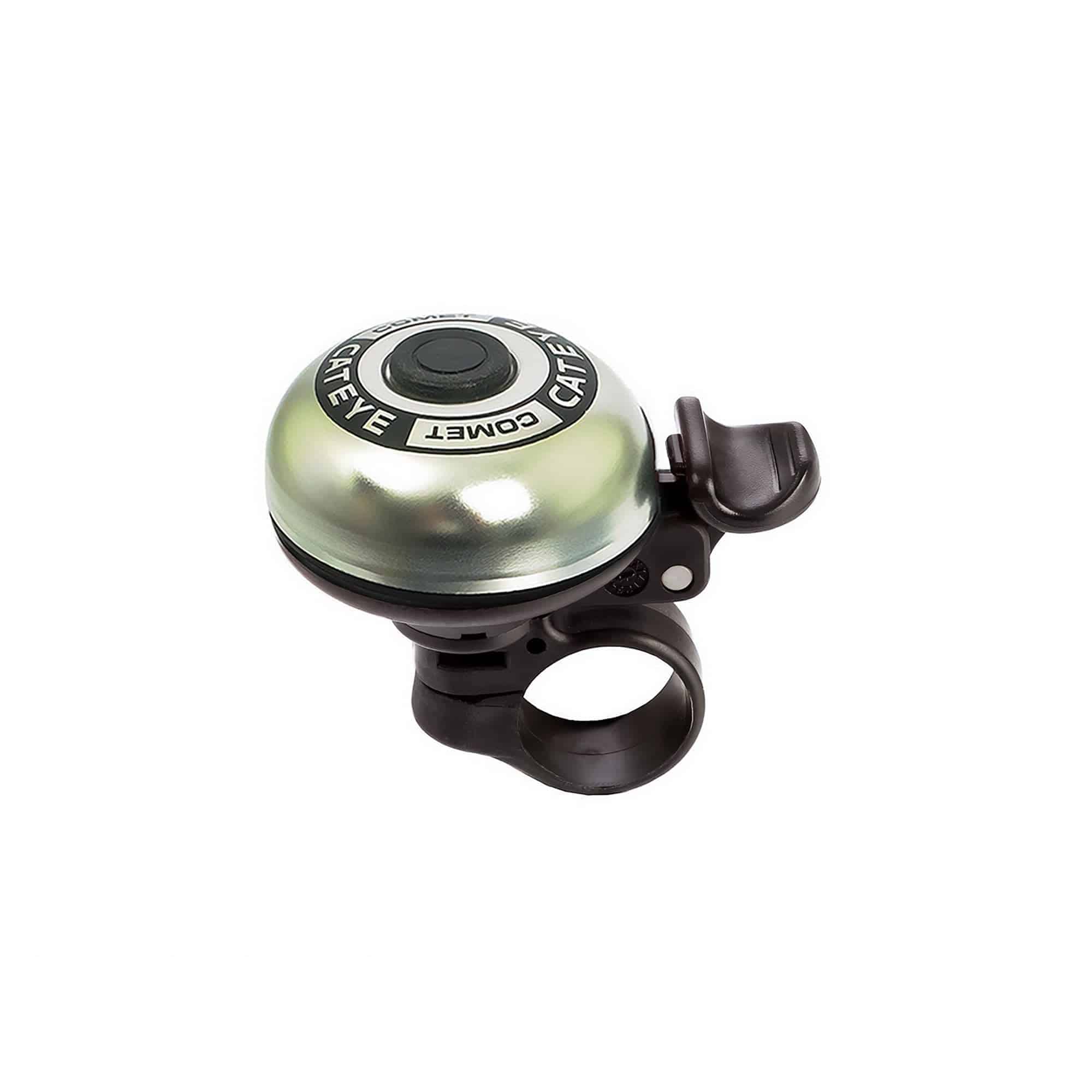 Cateye PB-200 Comet Bell for 22.2mm handlebars, aluminum bike horn and bell, compact cycling accessory with a sleek design