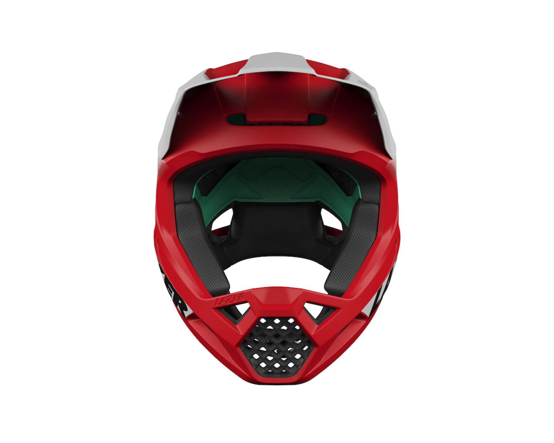 Lazer Chase KinetiCore full-face helmet with advanced impact protection, shown from the side with adjustable straps and ventilation.