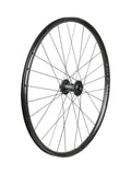 Bontrager Kovee Comp TLR 27.5 mountain bike rear wheel with tubeless-ready rim and 148mm hub spacing, black alloy design.