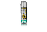 Motorex Grease Spray Silver and Green 500ml, water-resistant lubricant for bearings, workshop use, with adhesive properties.
