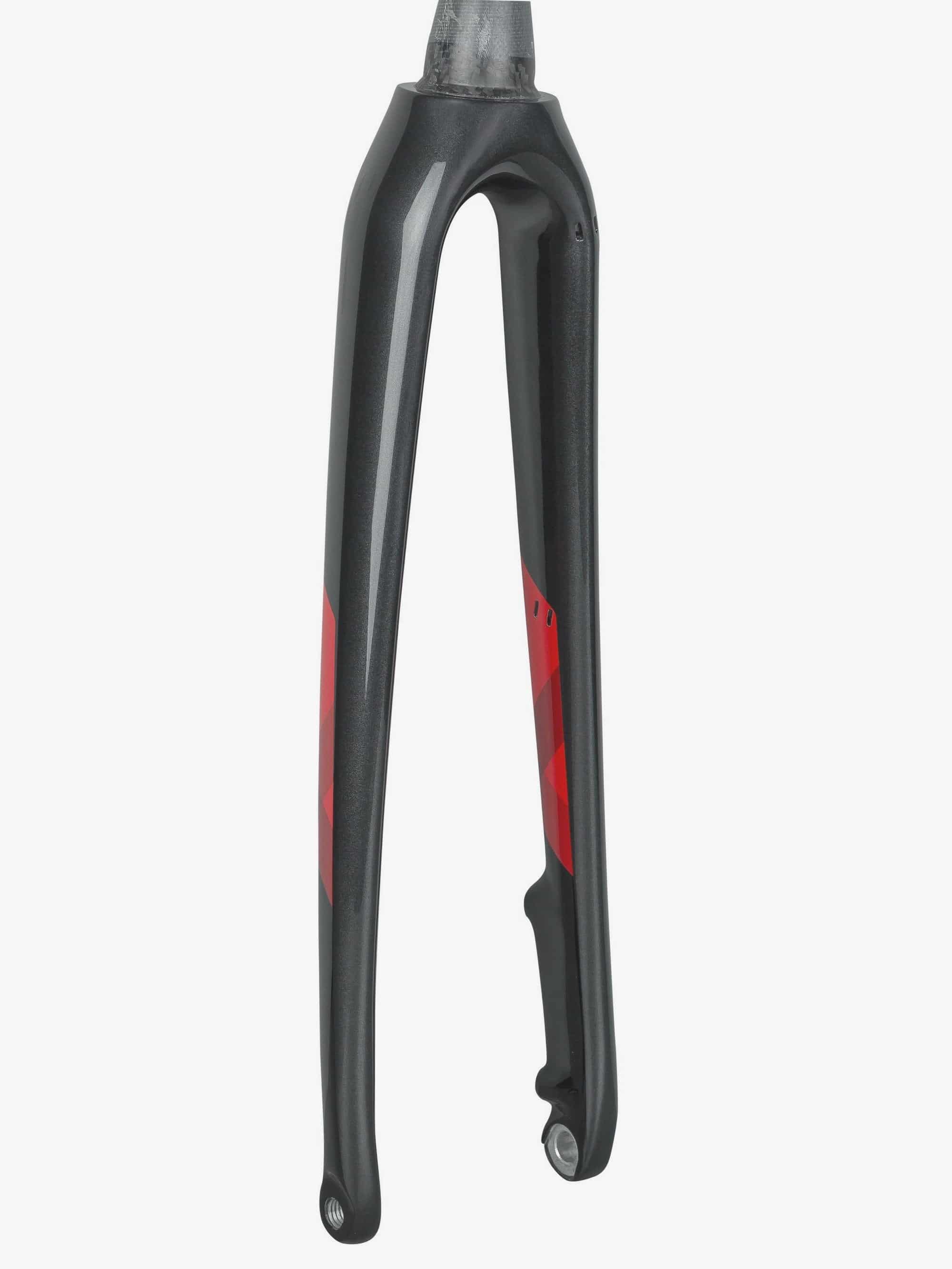 Trek Boone Gen 2 700C gravel bike fork replacement with painted finish, showing the black and red component details.