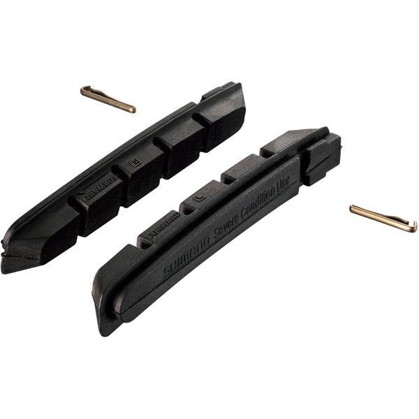 Shimano M70R2 V-Brake cartridge pads for alloy rims, designed for severe conditions, shown in a set of two pairs.