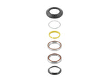 Trek 1-1/8 inch black sealed headset for bikes with 45-degree angle and 28.6mm steerer tube, bike component close-up image