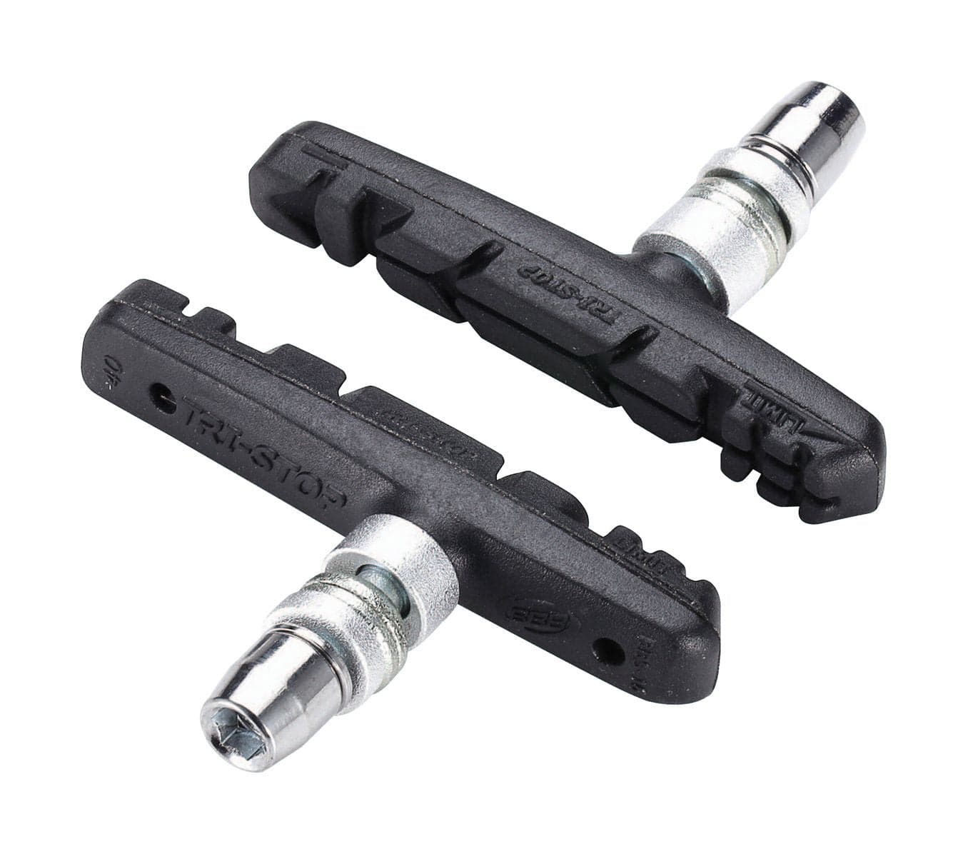 BBB BBS-16 TriStop solid black Shimano V-brake pads, durable bicycle brake components with two pairs for reliable stopping power