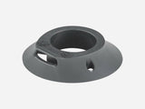 Trek Fetch+ 2 headset top cover in black, a durable bike headset protector for Trek components, shown on a bicycle.