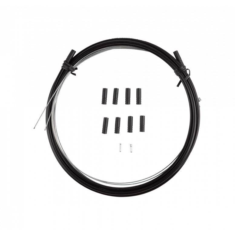 Jagwire Basics universal shift kit for road and mountain bikes in black, includes cables and housing components.
