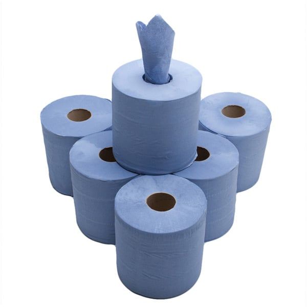 Rema Tip Top Blue Centre Feed Hand Roll Paper Towels – 6 Rolls per Case | Swinnerton Cycles