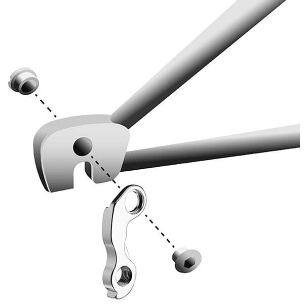 M Part gear hanger for Bergamont bikes, made of durable 6061 aluminum, replacement component for smooth gear shifting.