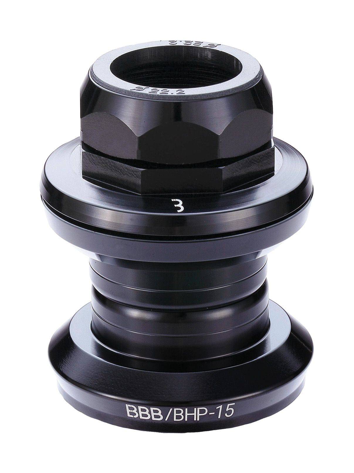 BBB Threadaround 1-inch threaded headset with sealed bearings for bikes, component image showing close-up of headset parts.