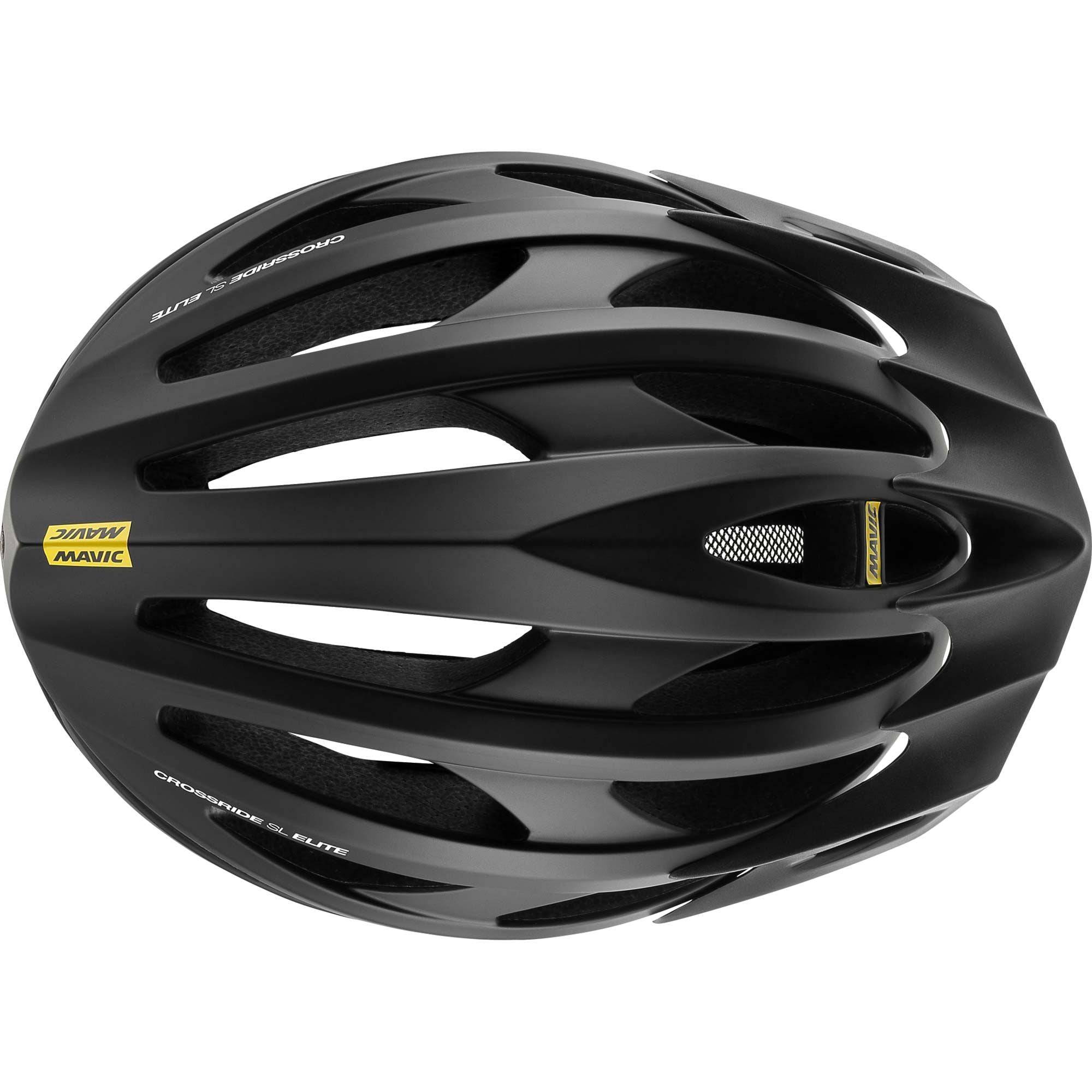 Mavic Crossride SL Elite black helmet for gravel and cross-country riding, with ventilation and adjustable straps.