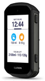 Garmin Edge 550 GPS cycling computer displaying performance metrics and route map on screen.