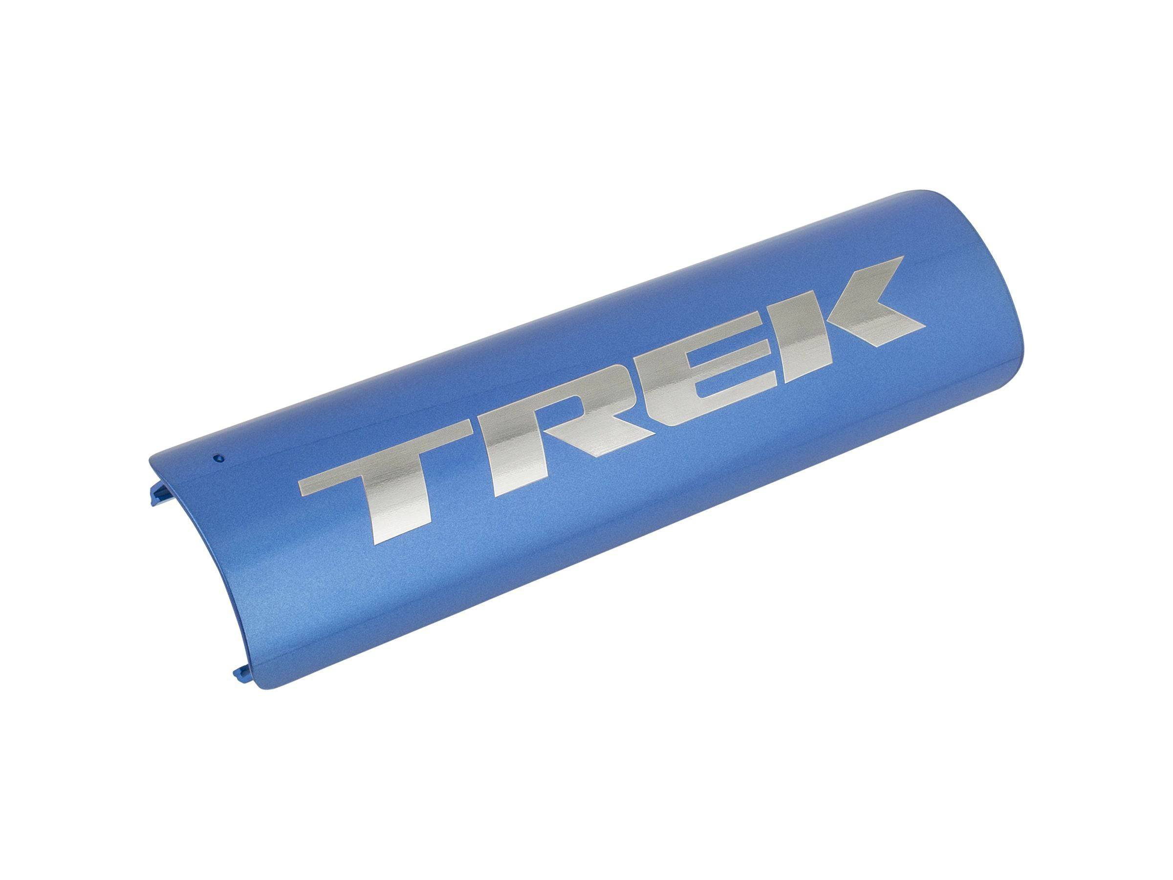 Trek Verve+ 3 RIB battery cover in chrome alpine blue, a protective component accessory for e-bike battery protection.