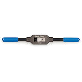 Park Tool TH-2 large tap handle for metric M4-M12 and standard taps up to 9/16 inch, used in workshop tool setup.
