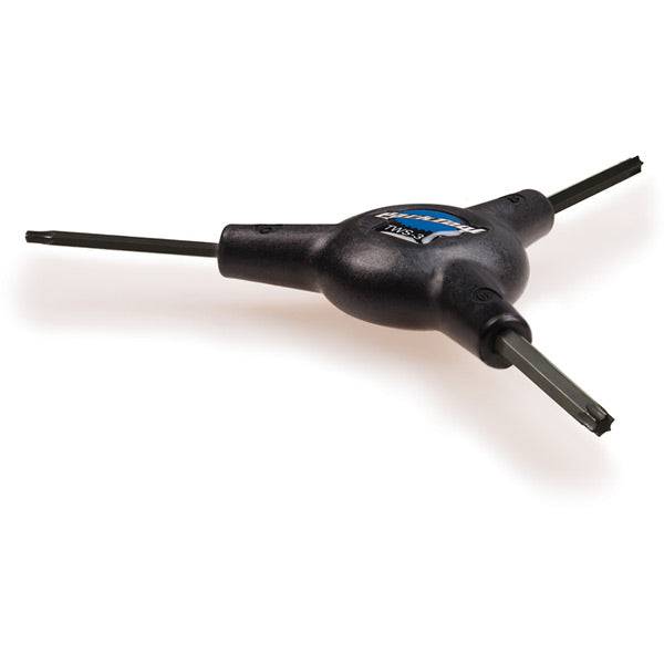 Park Tool TWS-3 three-way Torx wrench with T10, T25, T30 bits, made of durable industrial steel, suitable for workshop use.