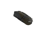 Brooks Scape Seat Bag in mud green, waterproof bikepacking drybag with daisy chain for bike accessories and storage.
