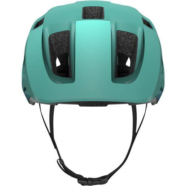 Lazer Finch KinetiCore youth trail helmet with adjustable fit and LED light mount, shown in a bright, colorful design.