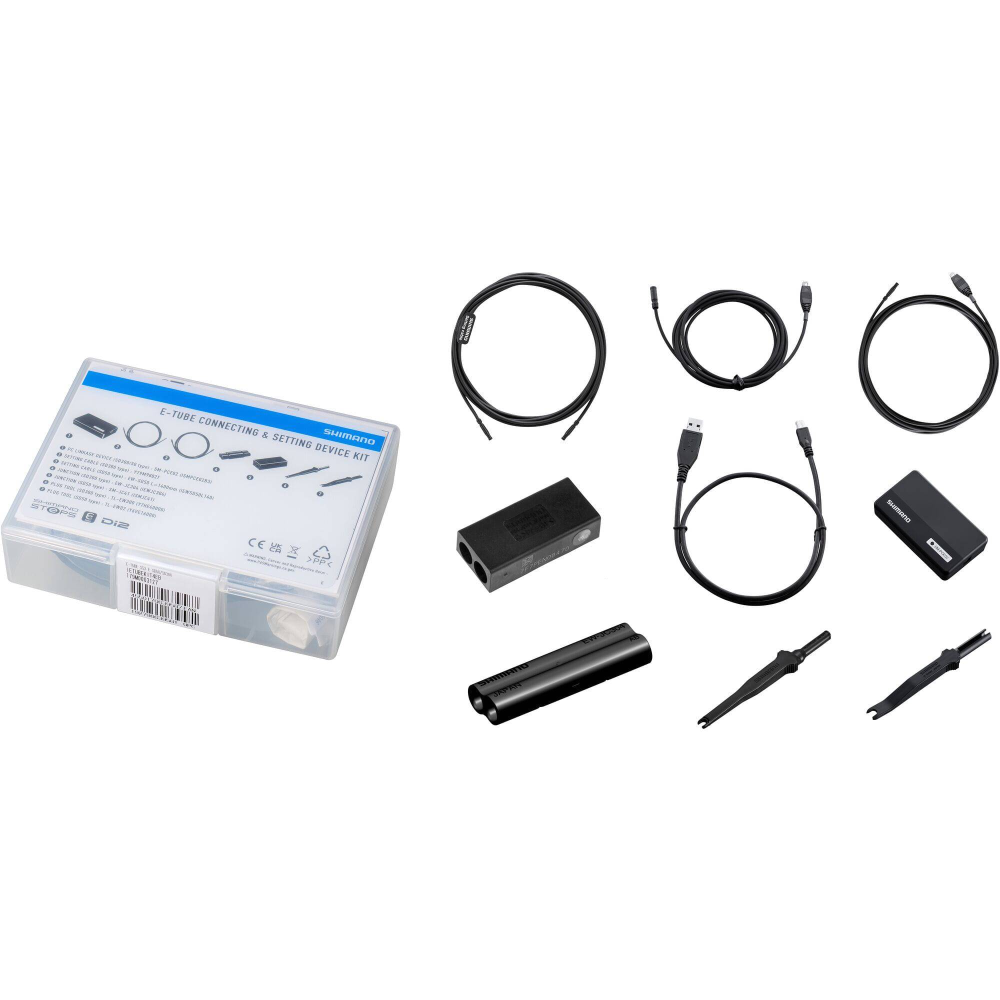 Shimano SM-PCE02 Di2 PC Interface Kit for E-tube Di2 SD50 and SD300 systems, used for connecting and configuring electronic shifting components.