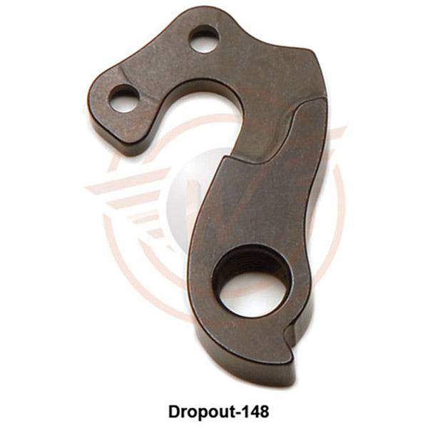 Wheels Manufacturing replaceable derailleur hanger dropout 148 for bike frames, showing the metal component with mounting holes.
