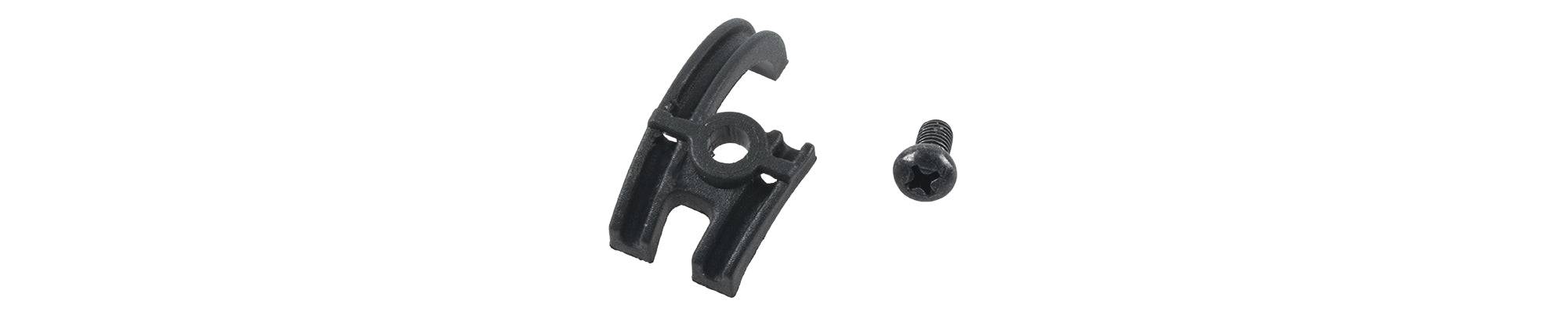 Trek black narrow bottom bracket cable guide for 18mm cable routing, designed for precise component installation.