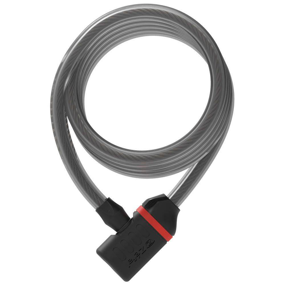 Zefal K-Traz C6 cable lock with springless system and mounting clip for bicycle security, black cable and compact design.