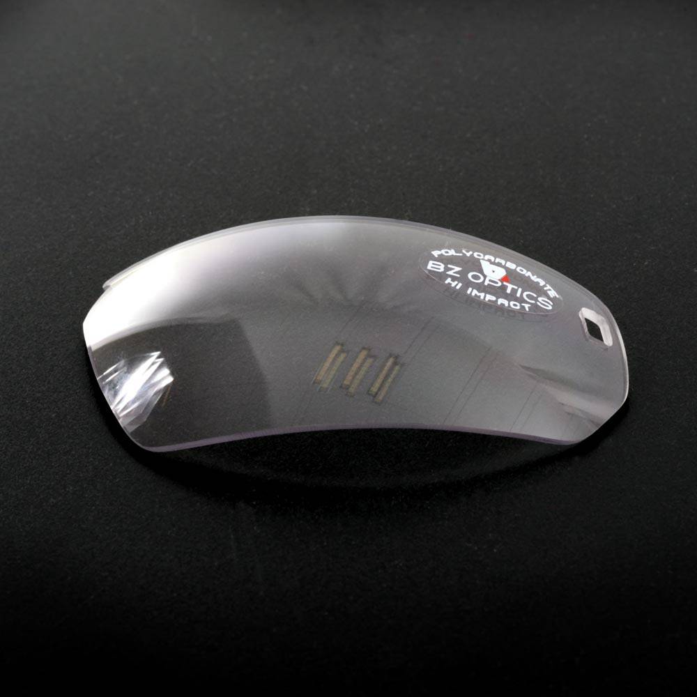 BZ Optics cycling sunglasses replacement lenses, clear and tinted options, designed for BZ Optics sports eyewear.