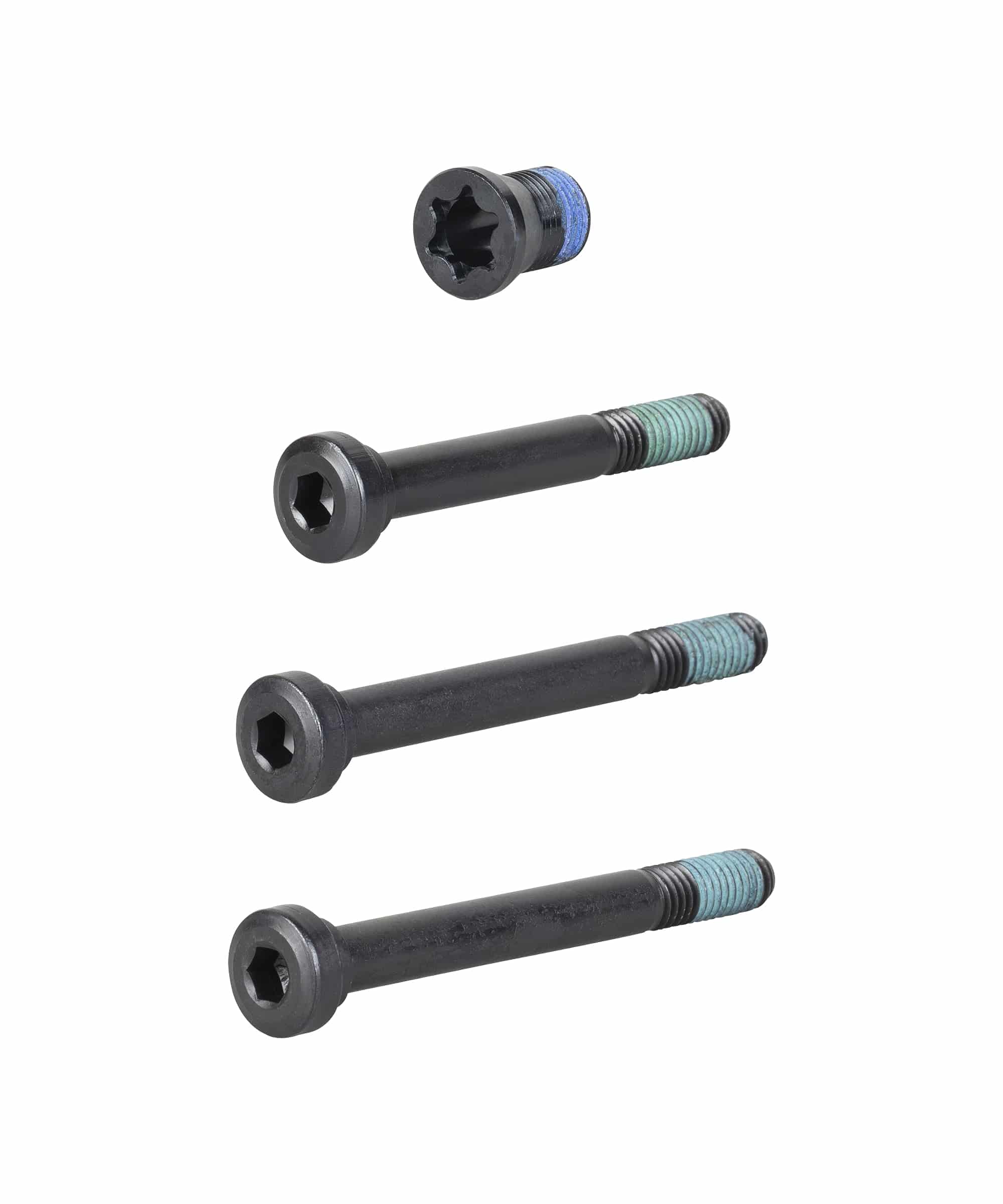 Black TQ HPR50 Drive Unit Bolt Set M8 components for secure e-bike fastening, shown in the image.