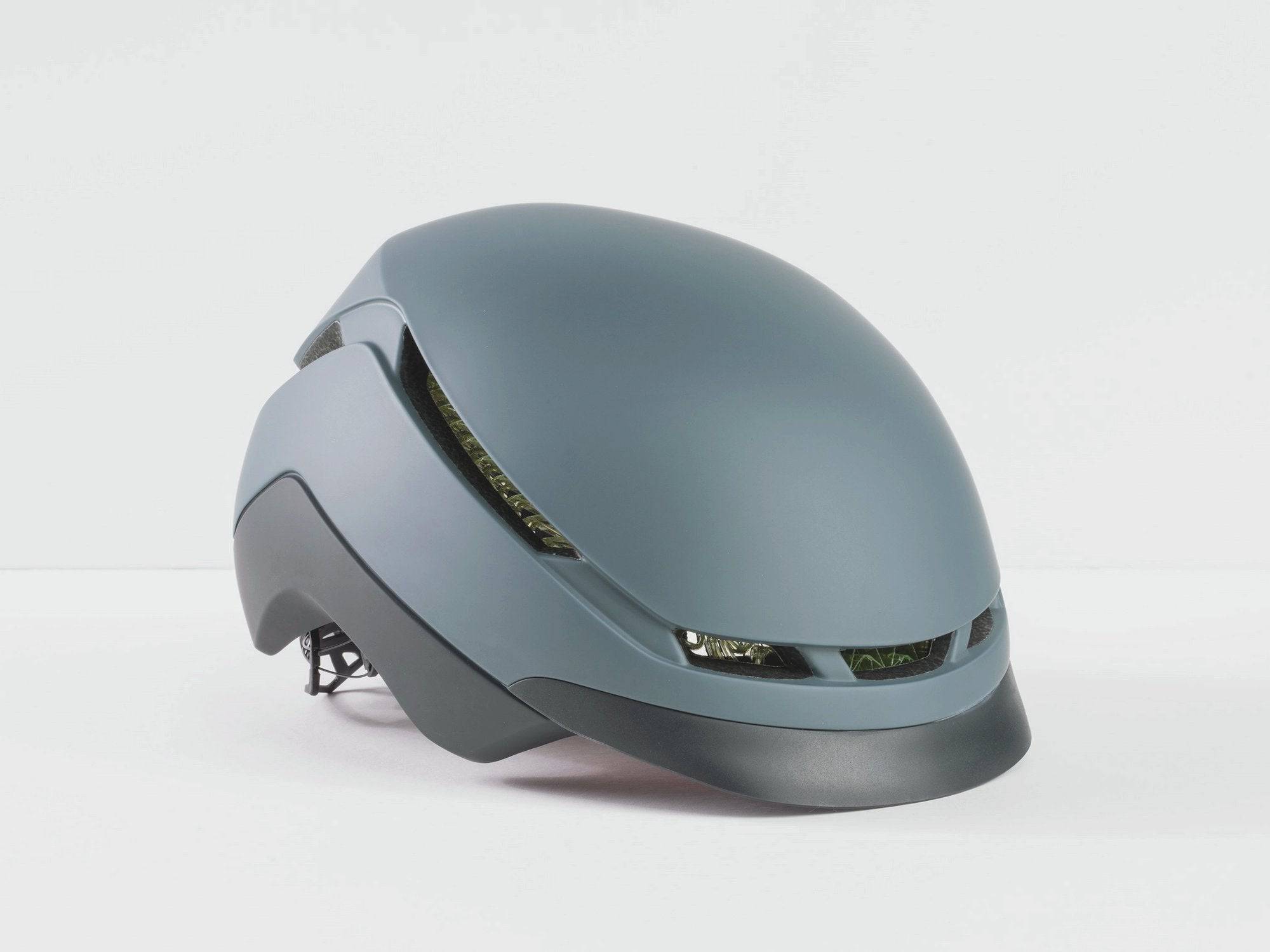 Bontrager Charge WaveCel commuter helmet with Boa fit system and Blendr mount, showing the helmet’s sleek design and adjustable straps.