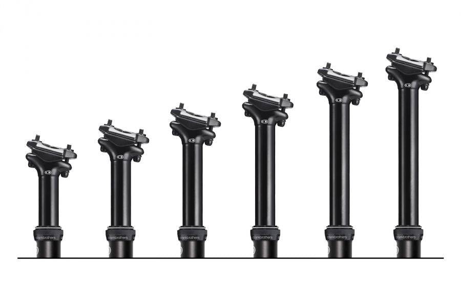 Crankbrothers Highline 3 dropper seatpost in black, 31.6mm diameter, 200mm travel, mountain bike component with cable routing and saddle attachment